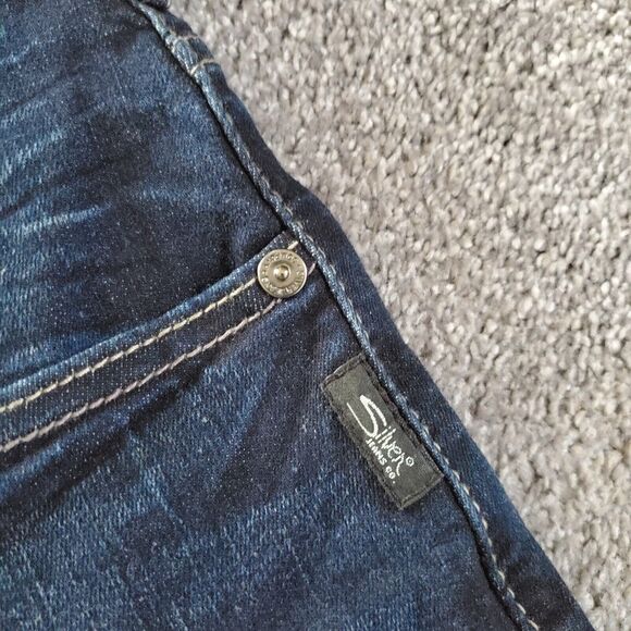 Silver Jeans Mens 40x30 Blue Straight Denim Allan - Picture 6 of 15